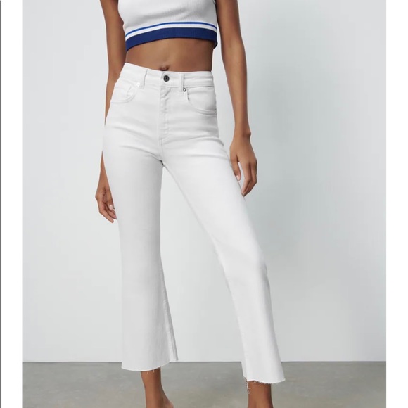 cropped flare jeans zara
